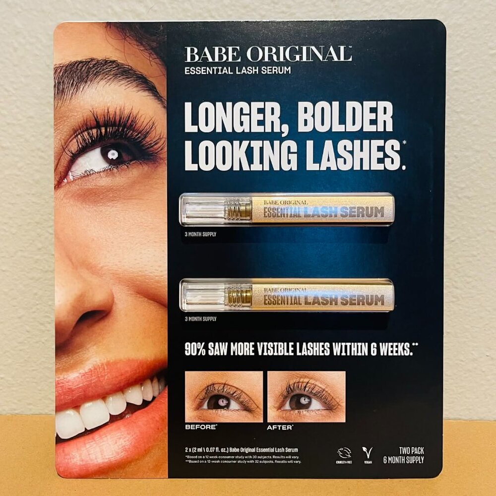 Babe Original Lash Serum Duo 2x2mL – 6 Month Supply - New & Sealed